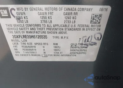 2017 GMC Terrain Denali из США, поврежденный, VIN 2GKFLRE39H6126535